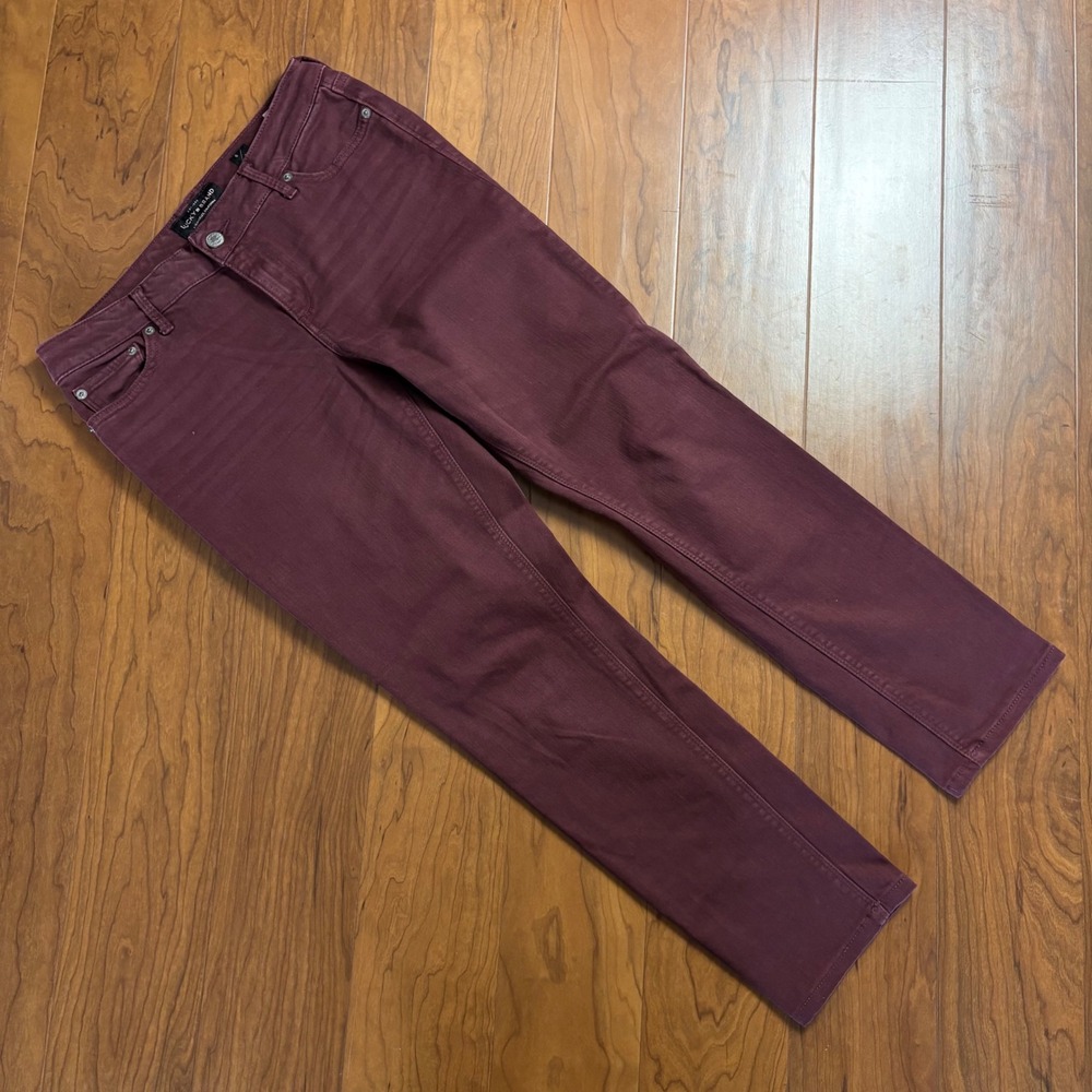 Lucky Brand Lolita Skinny Jeans Burgundy Wine Mid Rise Stretch Pants 6/28 skater